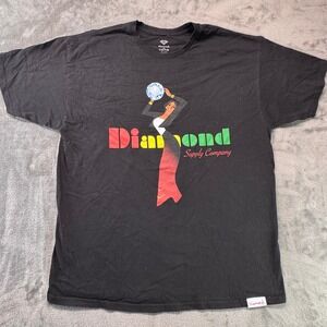 Diamond Supply Co Graphic Print Tee Crew Neck Short Sleeve T-Shirt 2XL